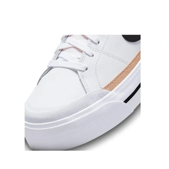 NWT SZ 6.5 NIKE WOMENS COURT LEGACY LIFT SNEAKERS- Black/Sail-white-team Orange - Picture 3 of 8